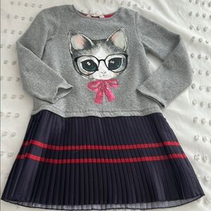 H&M Gray and Navy Cat Dress for Kids